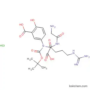 Molecular Structure of 113712-03-1 (L-Argininamide,
N-[(1,1-dimethylethoxy)carbonyl]glycyl-N-(3-carboxy-4-hydroxyphenyl)-,
monohydrochloride)