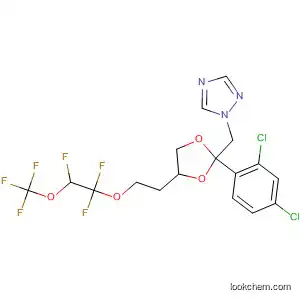 Molecular Structure of 113715-07-4 (1H-1,2,4-Triazole,
1-[[2-(2,4-dichlorophenyl)-4-[2-[1,1,2-trifluoro-2-(trifluoromethoxy)ethoxy]
ethyl]-1,3-dioxolan-2-yl]methyl]-)