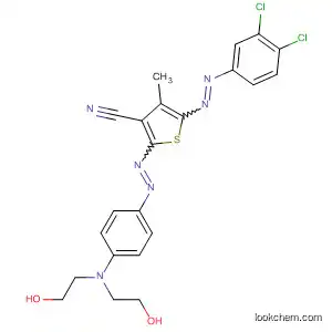 Molecular Structure of 113741-29-0 (3-Thiophenecarbonitrile,
2-[[4-[bis(2-hydroxyethyl)amino]phenyl]azo]-5-[(3,4-dichlorophenyl)azo]-
4-methyl-)