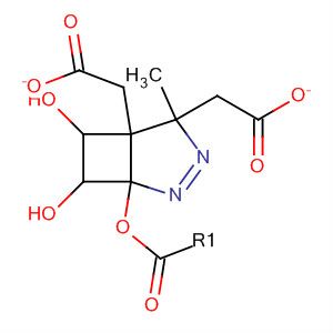 Molecular Structure of 113749-59-0 (2,3-Diazabicyclo[3.2.0]hept-2-ene-6,7-diol, 4-methyl-, diacetate (ester))