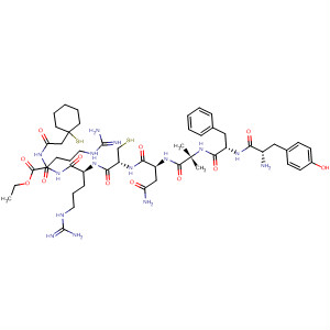 Molecular Structure of 113761-48-1 (L-Argininamide,
O-ethyl-N-[(1-mercaptocyclohexyl)acetyl]-D-tyrosyl-L-phenylalanyl-2-meth
ylalanyl-L-asparaginyl-L-cysteinyl-L-arginyl-)