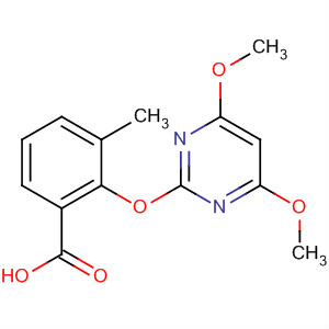 Molecular Structure of 113761-61-8 (Benzoic acid, 2-[(4,6-dimethoxy-2-pyrimidinyl)oxy]-3-methyl-)