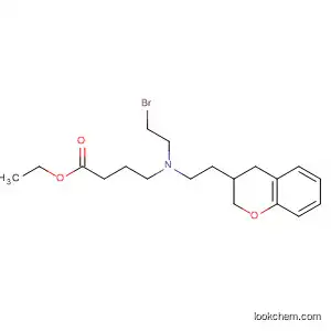 Molecular Structure of 113771-72-5 (Butanoic acid,
4-[(2-bromoethyl)[2-(3,4-dihydro-2H-1-benzopyran-3-yl)ethyl]amino]-,
ethyl ester)