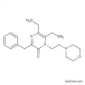 Molecular Structure of 113936-00-8 (2(1H)-Pyrazinone,
5,6-diethyl-1-[2-(4-morpholinyl)ethyl]-3-(phenylmethyl)-)