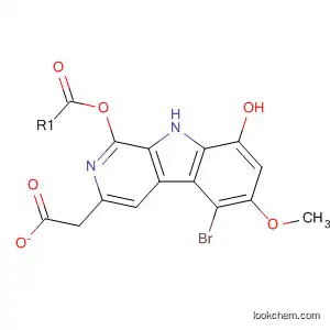 Molecular Structure of 113960-65-9 (9H-Pyrido[3,4-b]indol-8-ol, 5-bromo-6-methoxy-, acetate (ester))