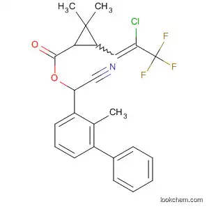 Molecular Structure of 113962-11-1 (Cyclopropanecarboxylic acid,
3-(2-chloro-3,3,3-trifluoro-1-propenyl)-2,2-dimethyl-,
cyano(2-methyl[1,1'-biphenyl]-3-yl)methyl ester)