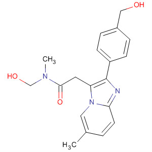 Molecular Structure of 113968-87-9 (Imidazo[1,2-a]pyridine-3-acetamide,
N-(hydroxymethyl)-2-[4-(hydroxymethyl)phenyl]-N,6-dimethyl-)