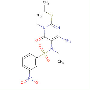 Molecular Structure of 114088-79-8 (Benzenesulfonamide,
N-[4-amino-1-ethyl-2-(ethylthio)-1,6-dihydro-6-oxo-5-pyrimidinyl]-N-ethyl
-3-nitro-)