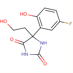 Molecular Structure of 114089-65-5 (2,4-Imidazolidinedione, 5-(5-fluoro-2-hydroxyphenyl)-5-(2-hydroxyethyl)-)