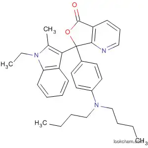 Molecular Structure of 114090-20-9 (Furo[3,4-b]pyridin-5(7H)-one,
7-[4-(dibutylamino)phenyl]-7-(1-ethyl-2-methyl-1H-indol-3-yl)-)