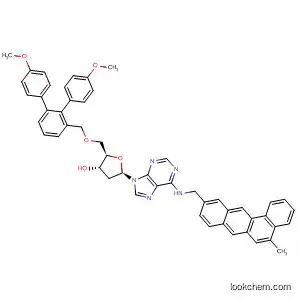 Molecular Structure of 114516-17-5 (Adenosine,
5'-O-[bis(4-methoxyphenyl)phenylmethyl]-2'-deoxy-N-[(12-methylbenz[a]
anthracen-7-yl)methyl]-)