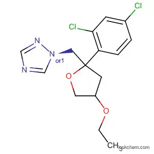 Molecular Structure of 114544-85-3 (1H-1,2,4-Triazole,
1-[[2-(2,4-dichlorophenyl)-4-ethoxytetrahydro-2-furanyl]methyl]-, trans-)