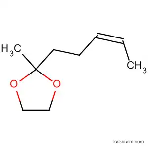 Molecular Structure of 22610-82-8 (1,3-Dioxolane, 2-methyl-2-(3-pentenyl)-, (Z)-)