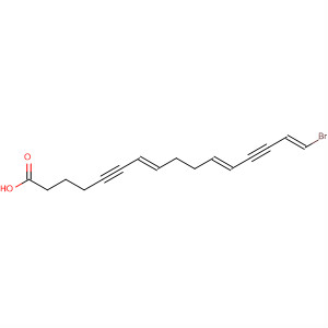 Molecular Structure of 111216-65-0 (7,11,15-Hexadecatriene-5,13-diynoic acid, 16-bromo-, (E,E,E)-)