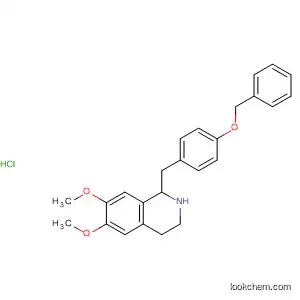 Molecular Structure of 115387-91-2 (Isoquinoline,
1,2,3,4-tetrahydro-6,7-dimethoxy-1-[[4-(phenylmethoxy)phenyl]methyl]-,
hydrochloride)