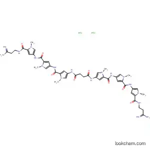 Molecular Structure of 121541-98-8 (Butanediamide,
N,N'-bis[5-[[[5-[[[5-[[(3-amino-3-iminopropyl)amino]carbonyl]-1-methyl-1
H-pyrrol-3-yl]amino]carbonyl]-1-methyl-1H-pyrrol-3-yl]amino]carbonyl]-1-
methyl-1H-pyrrol-3-yl]-, dihydrochloride)