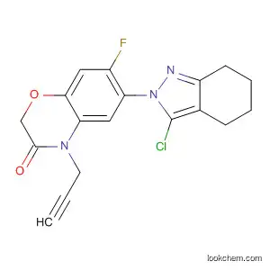 Molecular Structure of 121592-70-9 (2H-1,4-Benzoxazin-3(4H)-one,
6-(3-chloro-4,5,6,7-tetrahydro-2H-indazol-2-yl)-7-fluoro-4-(2-propynyl)-)