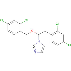 Molecular Structure of 121624-06-4 (1H-Imidazole,
1-[2-(2,4-dichlorophenyl)-1-[(2,4-dichlorophenyl)methoxy]ethyl]-)