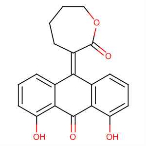 Molecular Structure of 122993-74-2 (2-Oxepanone, 7-(4,5-dihydroxy-10-oxo-9(10H)-anthracenylidene)-)