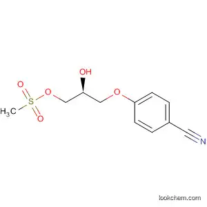 Molecular Structure of 123955-29-3 (Benzonitrile, 4-[2-hydroxy-3-[(methylsulfonyl)oxy]propoxy]-, (S)-)