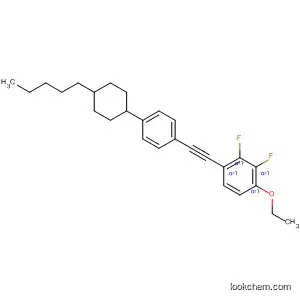 Molecular Structure of 124770-59-8 (Benzene,
1-ethoxy-2,3-difluoro-4-[[4-(4-pentylcyclohexyl)phenyl]ethynyl]-, trans-)