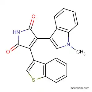Molecular Structure of 125313-44-2 (1H-Pyrrole-2,5-dione, 3-benzo[b]thien-3-yl-4-(1-methyl-1H-indol-3-yl)-)