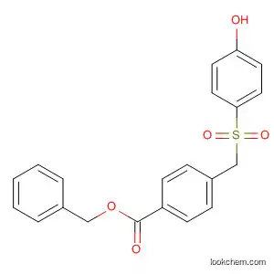 Molecular Structure of 129536-18-1 (Benzoic acid, 4-[[(4-hydroxyphenyl)sulfonyl]methyl]-, phenylmethyl ester)