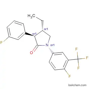 Molecular Structure of 132760-94-2 (2-Pyrrolidinone,
4-ethyl-3-(3-fluorophenyl)-1-[4-fluoro-3-(trifluoromethyl)phenyl]-, trans-)