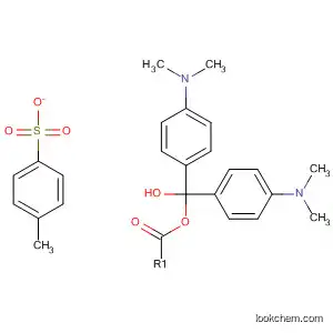 Molecular Structure of 63589-42-4 (Benzenemethanol, 4-(dimethylamino)-a-[4-(dimethylamino)phenyl]-,
4-methylbenzenesulfonate (ester))