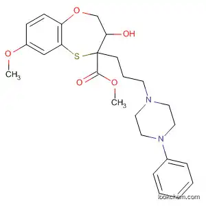 Molecular Structure of 99013-91-9 (2H-1,5-Benzoxathiepin-4-carboxylic acid,
3,4-dihydro-3-hydroxy-7-methoxy-4-[3-(4-phenyl-1-piperazinyl)propyl]-,
methyl ester, cis-)