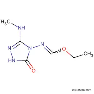 Molecular Structure of 135048-05-4 (Methanimidic acid,
N-[1,5-dihydro-3-(methylamino)-5-oxo-4H-1,2,4-triazol-4-yl]-, ethyl ester)