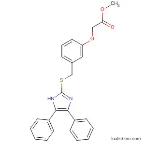 Molecular Structure of 136440-55-6 (Acetic acid, [3-[[(4,5-diphenyl-1H-imidazol-2-yl)thio]methyl]phenoxy]-,
methyl ester)