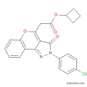 Molecular Structure of 136613-88-2 ([1]Benzopyrano[4,3-c]pyrazole-4-acetic acid,
2-(4-chlorophenyl)-2,3-dihydro-3-oxo-, cyclobutyl ester)