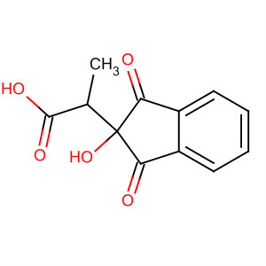 Molecular Structure of 137325-73-6 (1H-Indene-2-acetic acid, 2,3-dihydro-2-hydroxy-a-methyl-1,3-dioxo-)