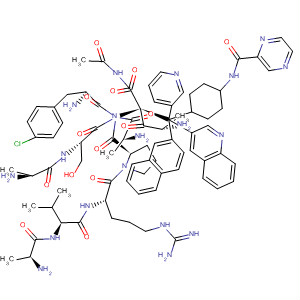 D-Alaninamide, N-acetyl-3-(2-naphthalenyl)-D-alanyl-4-chloro-D-phenylalanyl-3-(3-pyridin yl)-D-alanyl-L-seryl-3-[4-[(pyrazinylcarbonyl)amino]cyclohexyl]-L-alanyl-3-( 3-quinolinyl)-D-alanyl-L-valyl-L-a