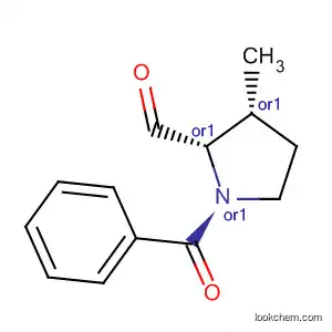 Molecular Structure of 138149-85-6 (2-Pyrrolidinecarboxaldehyde, 1-benzoyl-3-methyl-, trans-)