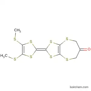 Molecular Structure of 138188-22-4 (5H-1,3-Dithiolo[4,5-b][1,4]dithiepin-6(7H)-one,
2-[4,5-bis(methylthio)-1,3-dithiol-2-ylidene]-)