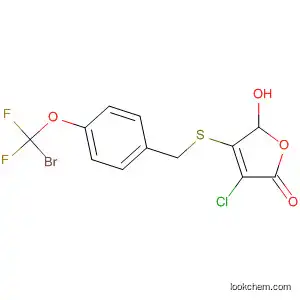 Molecular Structure of 138213-53-3 (2(5H)-Furanone,
4-[[[4-(bromodifluoromethoxy)phenyl]methyl]thio]-3-chloro-5-hydroxy-)