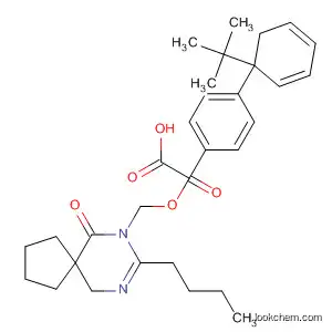 Molecular Structure of 138402-35-4 ([1,1'-Biphenyl]-2-carboxylic acid,
4'-[(8-butyl-6-oxo-7,9-diazaspiro[4.5]dec-8-en-7-yl)methyl]-,
1,1-dimethylethyl ester)