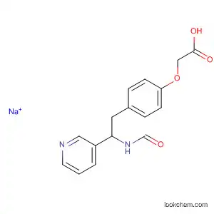 Molecular Structure of 138569-43-4 (Acetic acid, [4-[2-(formylamino)-2-(3-pyridinyl)ethyl]phenoxy]-,
monosodium salt)