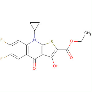 Molecular Structure of 138595-38-7 (Thieno[2,3-b]quinoline-2-carboxylic acid,
9-cyclopropyl-6,7-difluoro-4,9-dihydro-3-hydroxy-4-oxo-, ethyl ester)