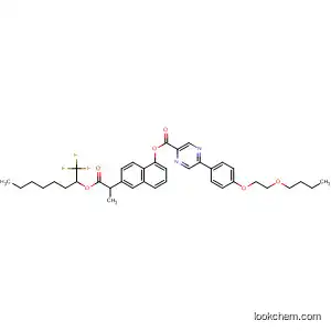 Molecular Structure of 138680-44-1 (Pyrazinecarboxylic acid, 5-[4-(2-butoxyethoxy)phenyl]-,
6-[1-methyl-2-oxo-2-[[1-(trifluoromethyl)heptyl]oxy]ethyl]-2-naphthalenyl
ester)