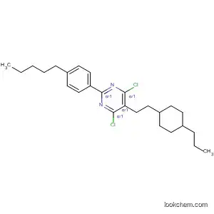 Molecular Structure of 138912-93-3 (Pyrimidine,
4,6-dichloro-2-(4-pentylphenyl)-5-[2-(4-propylcyclohexyl)ethyl]-, trans-)
