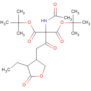 Molecular Structure of 138920-75-9 (Propanedioic acid,
(acetylamino)[(4-ethyltetrahydro-5-oxo-3-furanyl)acetyl]-,
bis(1,1-dimethylethyl) ester)