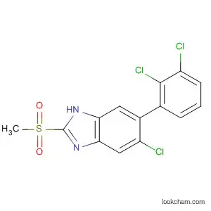 Molecular Structure of 139079-38-2 (1H-Benzimidazole, 5-chloro-6-(2,3-dichlorophenyl)-2-(methylsulfonyl)-)