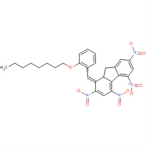 Molecular Structure of 139090-66-7 (1H-Fluorene,
9,9a-dihydro-2,4,5,7-tetranitro-1-[[(octyloxy)phenyl]methylene]-)