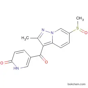 Molecular Structure of 139255-05-3 (2(1H)-Pyridinone,
5-[[2-methyl-6-(methylsulfinyl)pyrazolo[1,5-a]pyridin-3-yl]carbonyl]-)