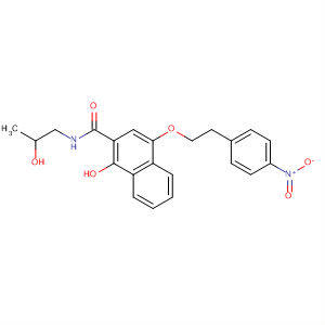 Molecular Structure of 139612-40-1 (2-Naphthalenecarboxamide,
1-hydroxy-N-(2-hydroxypropyl)-4-[2-(4-nitrophenyl)ethoxy]-)