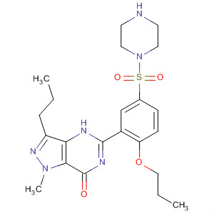 Molecular Structure of 139755-86-5 (Piperazine,
1-[[3-(4,7-dihydro-1-methyl-7-oxo-3-propyl-1H-pyrazolo[4,3-d]pyrimidin-
5-yl)-4-propoxyphenyl]sulfonyl]-)