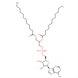 Molecular Structure of 139895-05-9 (5'-Adenylic acid, mono[2,3-bis[(1-oxododecyl)oxy]propyl] ester, (R)-)
